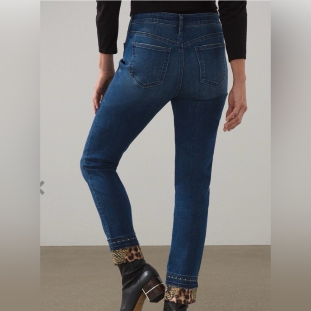 CHICOS so slimming girlfriend ankle jeans size 0 regular Like new - Picture 2 of 9